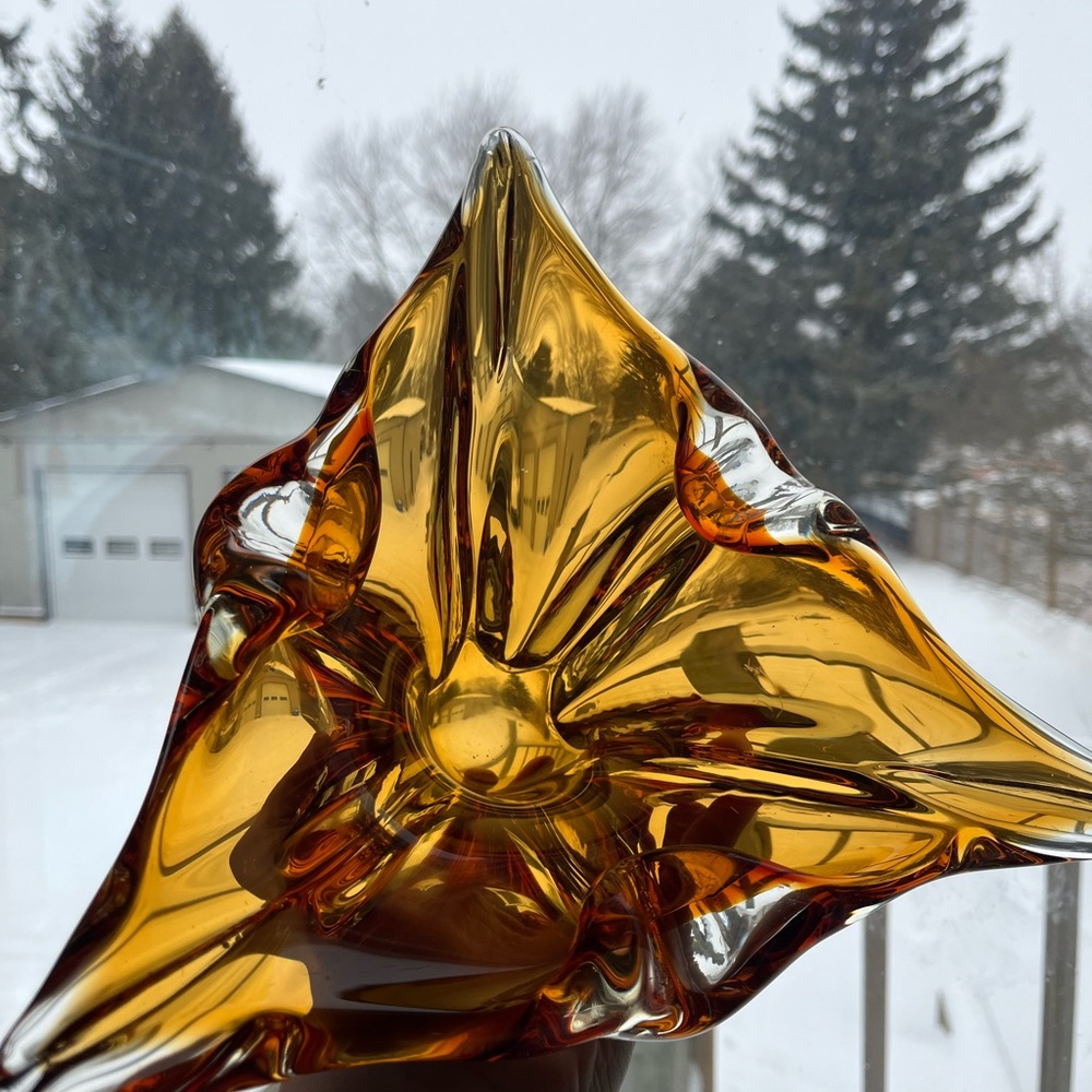 Vintage Amber Chalet Glass